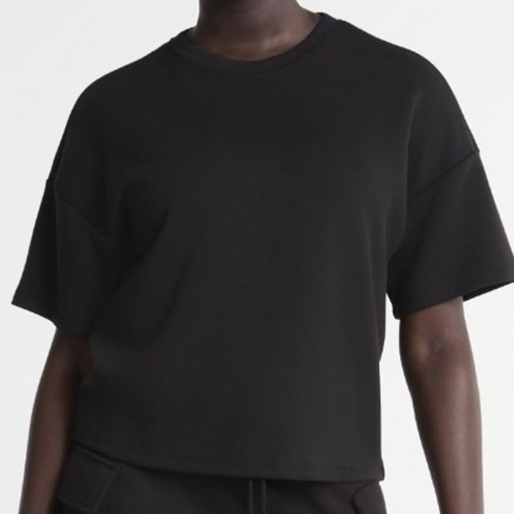 Scoop Plus Size XXL 20 Black Relaxed Ultimate Scuba Knit Boxy Tee Shirt